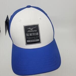 Mizuno Golf Adjustable Strapback Hat Blue white hat Rare New, with tags